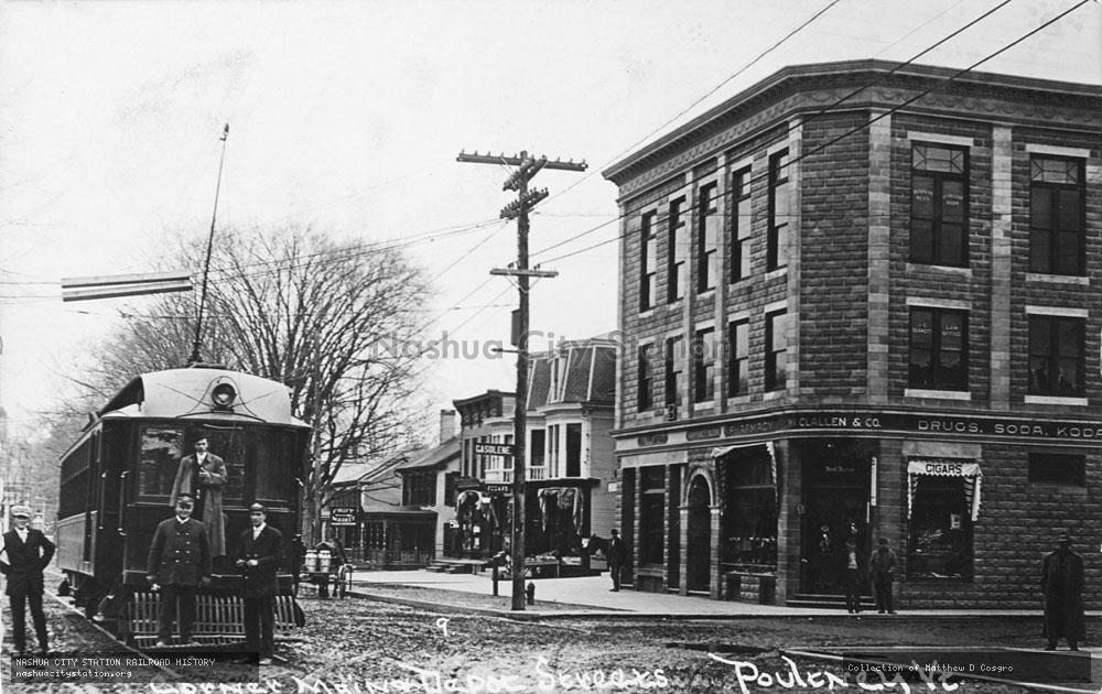 Postcard: Corner of Main and Depot Streets, Poultney, Vermont